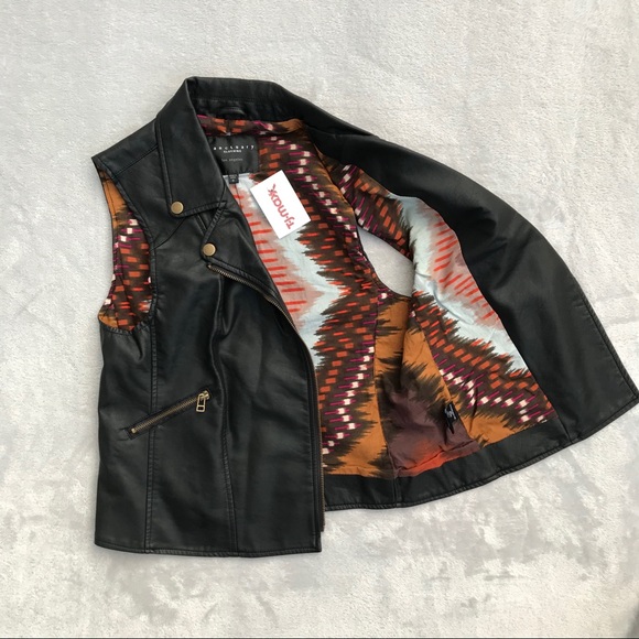 ❤️ HP! Sanctuary S black vegan faux leather vest - Picture 3 of 5